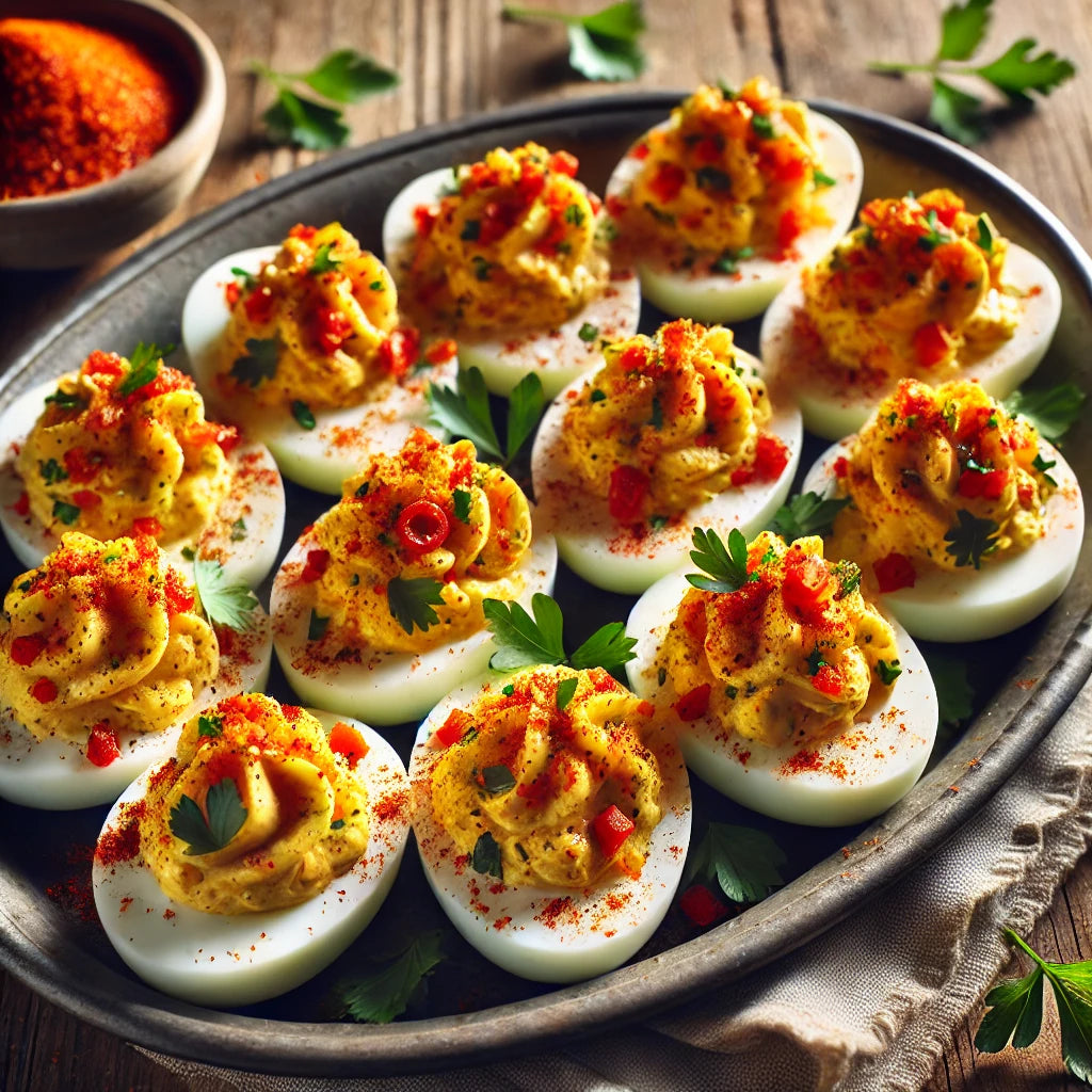 Hott Brands Giardiniera Deviled Eggs