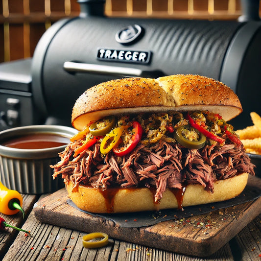 Smoked Italian Beef Recipe with Hott Brands Giardiniera on a Traeger Grill