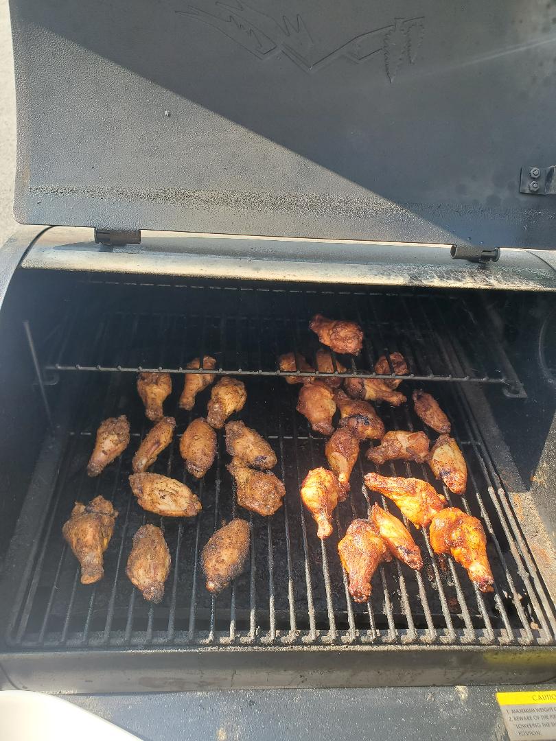 Traeger Smoked Spicy Chicken Wings with Hott Brands Hott Sauce