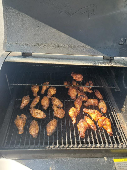 Traeger Smoked Spicy Chicken Wings with Hott Brands Hott Sauce